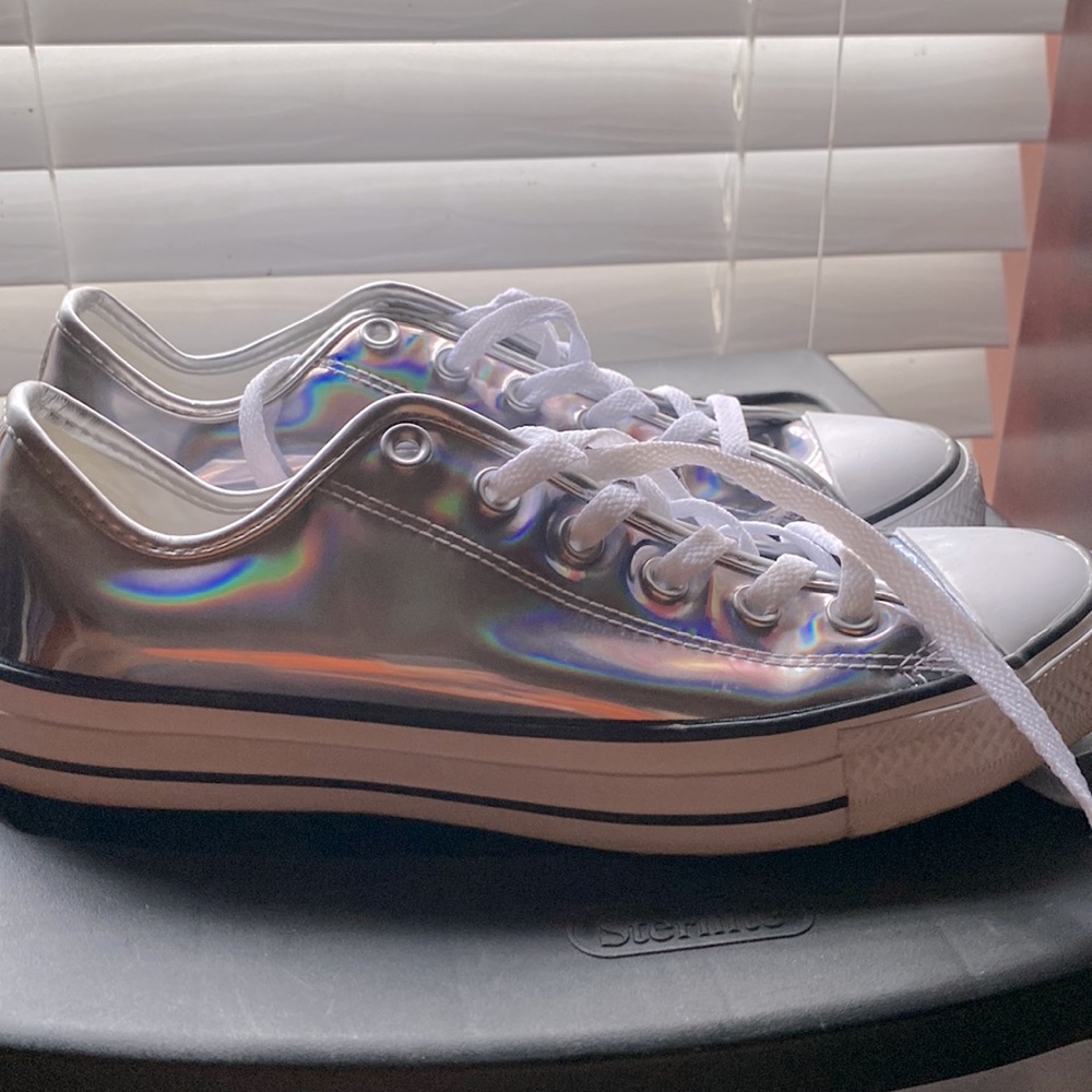 Silver all star converse